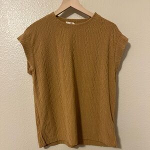 NWOT Les Amis Tan Textured Shirt